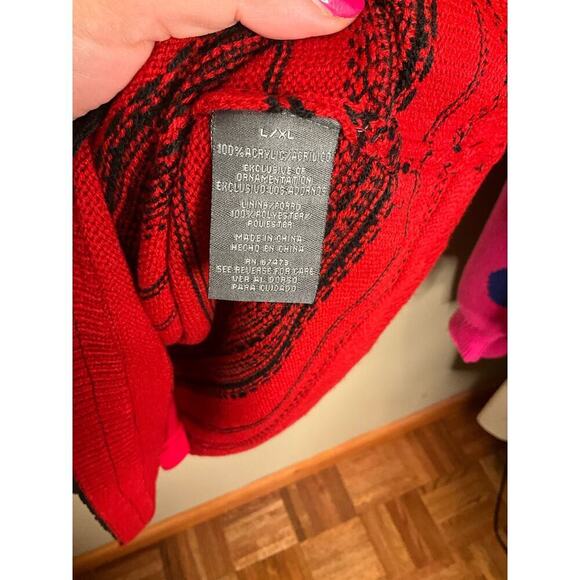 Just Taylor Womens Sweater Dress Short Sleeve Lace Trim Knit Red Size Large NWT - Picture 4 of 6
